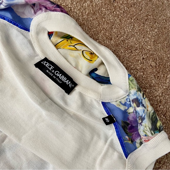 Dolce & Gabbana Sleeveless Majolica Print Multicolor Silk Top - Picture 8 of 11